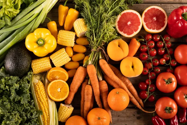 overhead view of various fruits vegetables and be 2023 11 27 04 51 52 utc